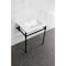 Kingston Brass 31 Console Sink with Brass Legs 8Inch, 3 Hole, WhiteMatte Black KVBH31227W4B0 - alternate 2